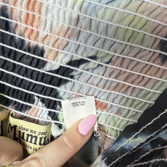 Show Me Your Mumu Women’s Floral Chiffon Wide Leg Pants Built In Shorts Size M - Picture 8 of 10